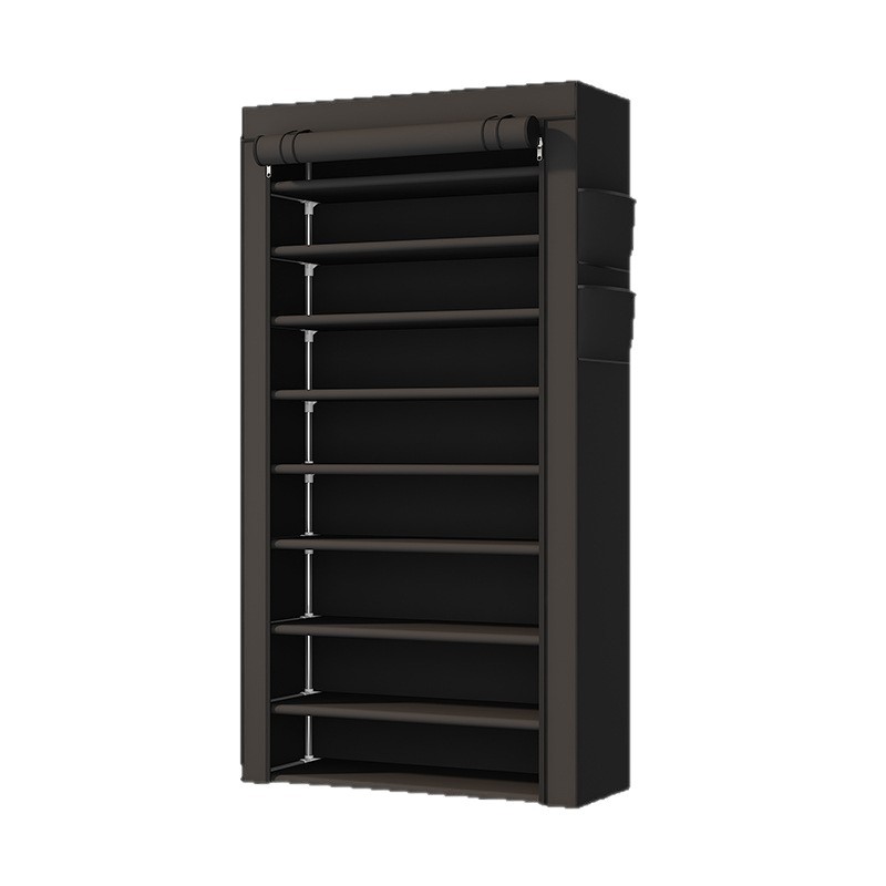 Gabinete de zapatos simple, cinturón de zapatos, nuevo tipo de cubierta a prueba de polvo con cremallera, estante de zapatos simple, tubo de acero, estante de almacenamiento en el suelo de la puerta doméstica image 5