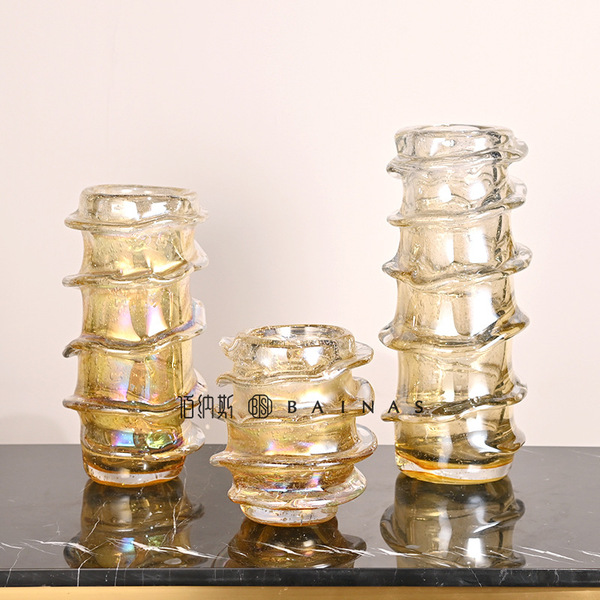 Creative golden glass decorations for living room