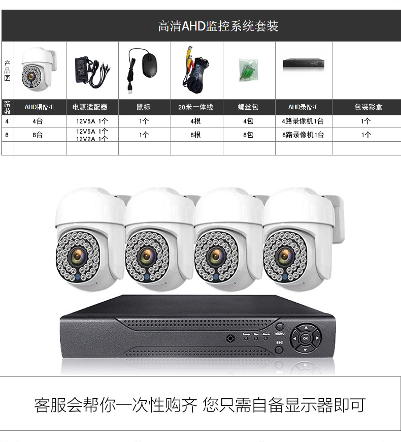 5MP AHD Koaxial Kamera Set 4/8 Kanal wasserdicht