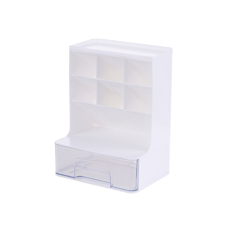 [Titular de la pluma oblicua de seis rejillas engrosada] ins caja de almacenamiento del cajón de escritorio papelería Cubo de almacenamiento de maquillaje titular del cepillo