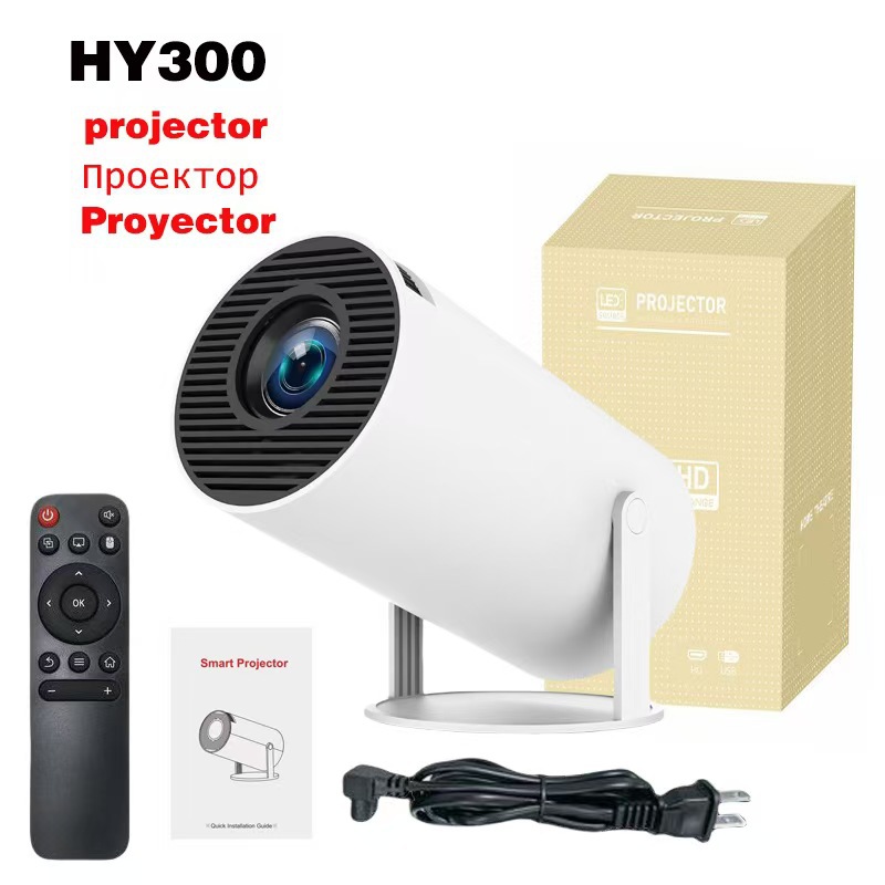 Popular Hy300 High-Definition Barrel Projector, Micro Mini Bedroom Mobile Phone Wireless Screen Projection Portable Projector