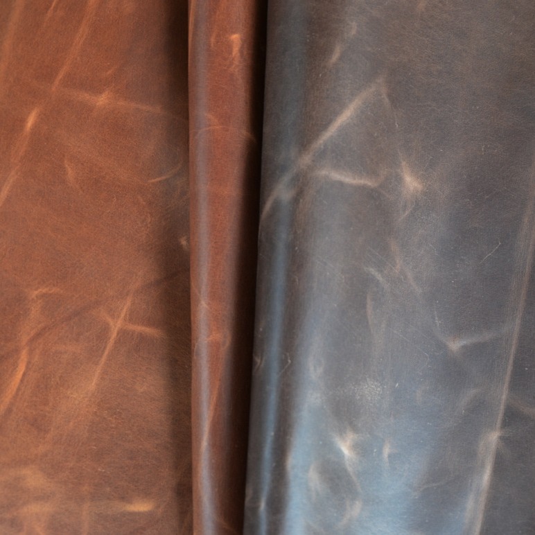 特价提供进口  0.8-0.9mm疯马油蜡变色怀旧风格头层牛皮