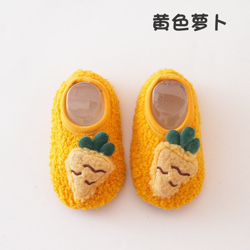 Rana verde gruesa Calcetines de piso de bebé antideslizante de dibujos animados de fondo suave educación temprana zapatos de bebé zapatos de niño de bebé calcetines