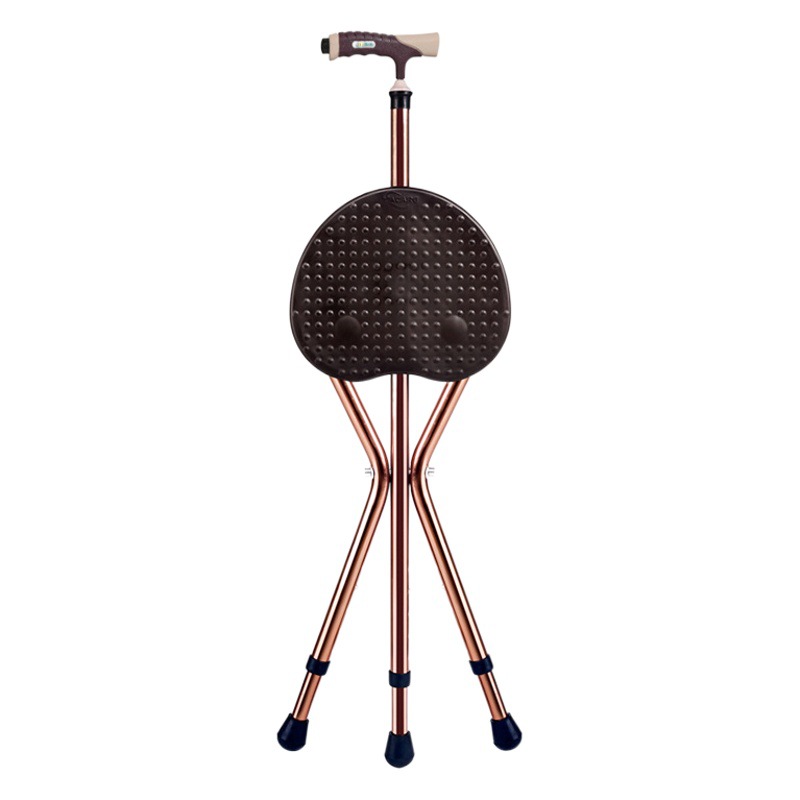 Fushi viejo muleta taburete de aleación de aluminio engrosada ajustable de alto peso ligero estable trípode muleta plegable mano muleta silla