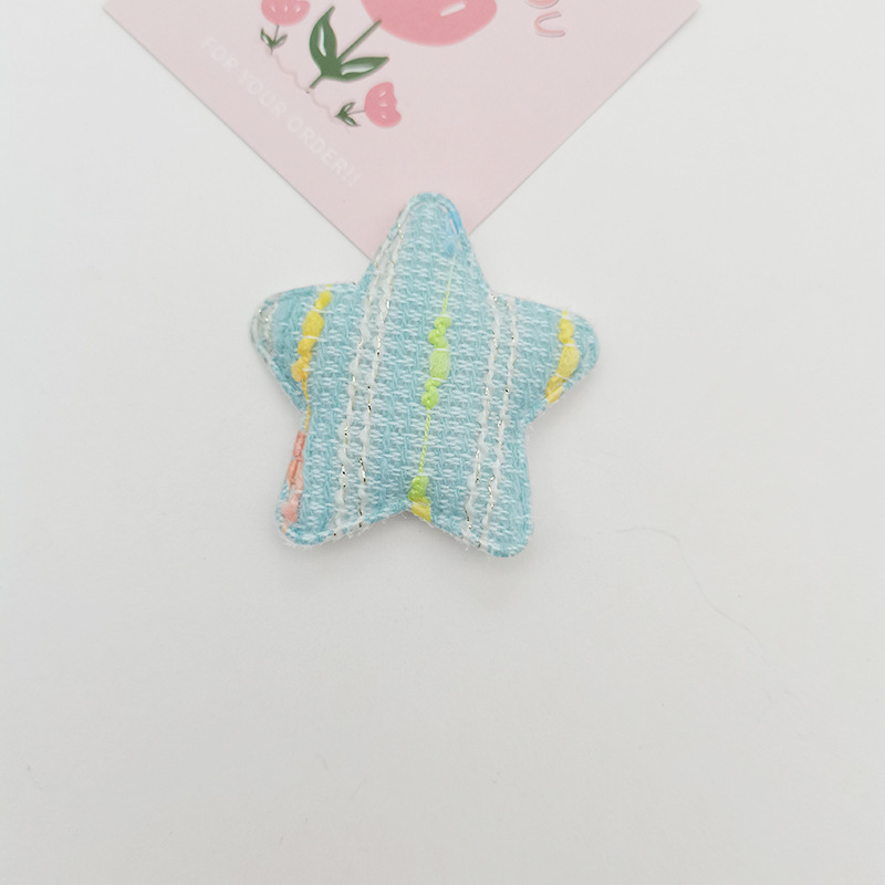 5cm小香风布艺五角星手工服装辅料儿童发饰发夹布艺星星饰品配件|undefined