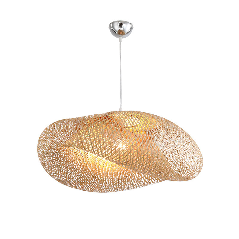 Nuevo estilo chino lámpara de bambú de estilo japonés lámpara de bambú restaurante Zen lámpara de una sola cabeza sala de té B & B olla caliente restaurante araña