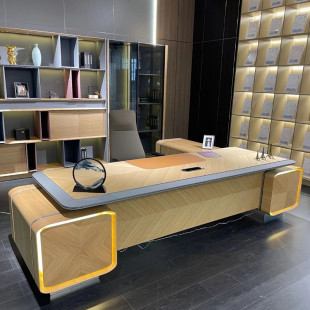 Boss Desk, President, Chairman's Desk, High-End Executive Desk, Manager's Office Desk, Office Desk and Chair Combination