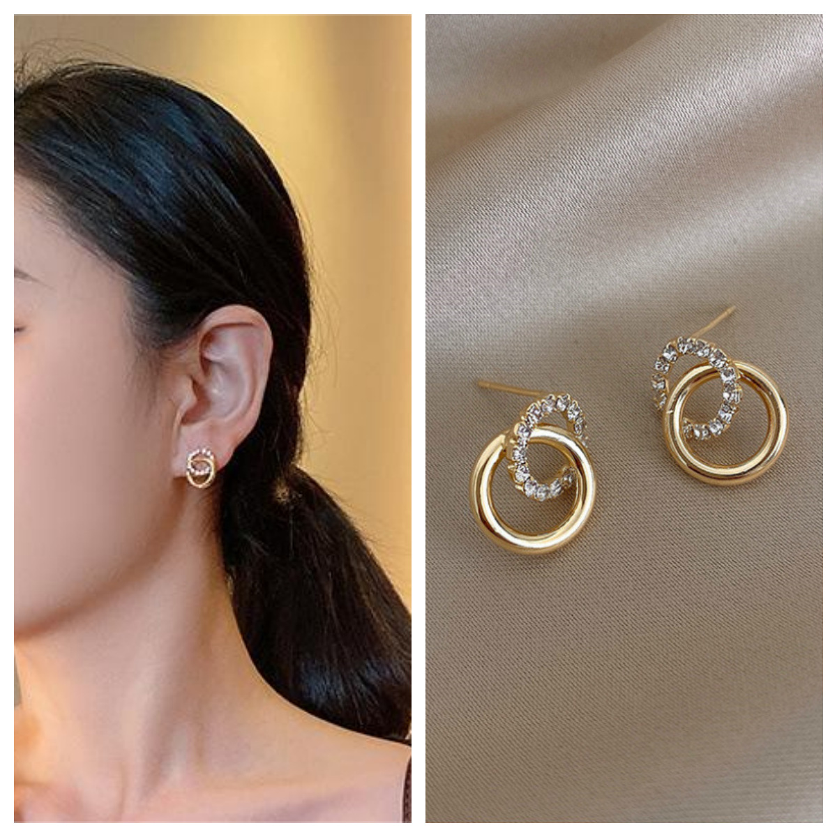 Procesamiento de precios de anillo de anillo de fijación de estilo aretes de círculo de estilo elegante aretes de alta calidad al por mayor
