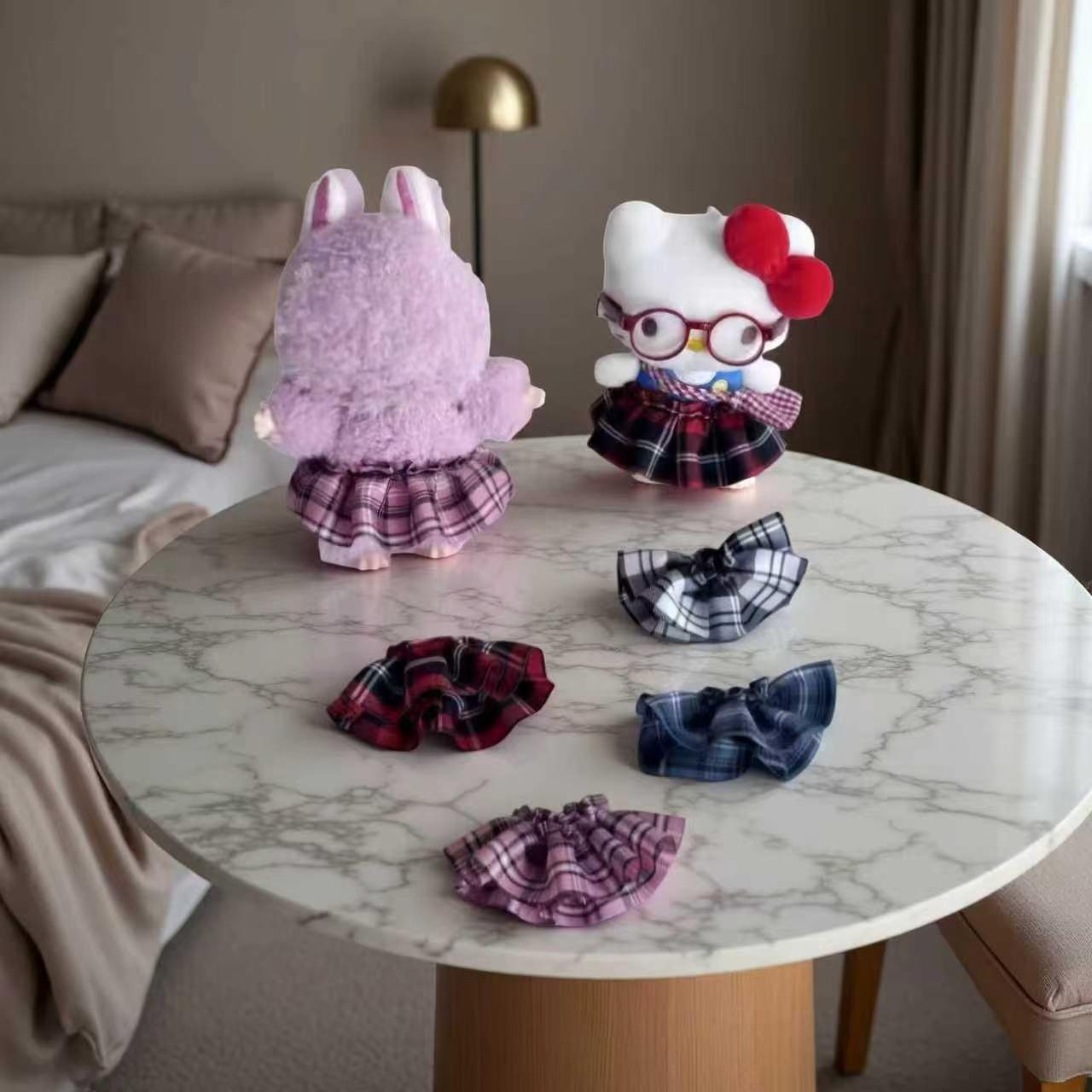 New 10Cm-15Cm Doll Clothes Long-Legged Kitty Preppy Style Skirt Replacement Mini Skirt Wholesale
