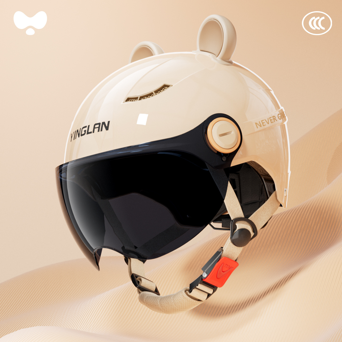 Universal – Motosiklet kaskı (dəbilqə) Winter Warm Motorcycle - 3c-cappuccino-apricot-sunscreen-short-mirror-class-a-new-national-standard