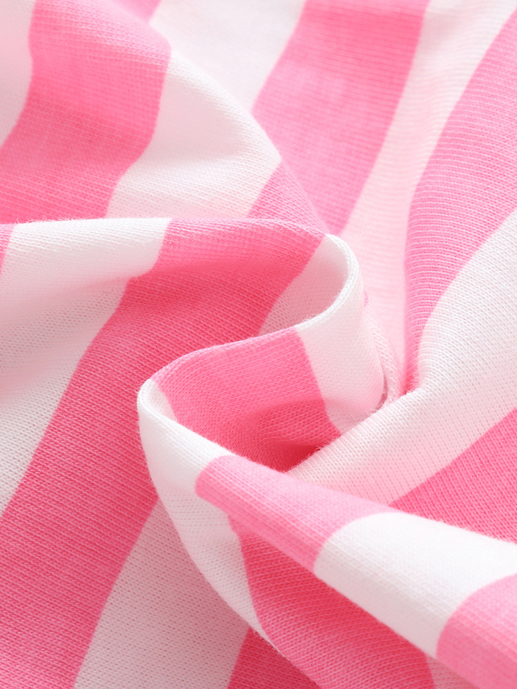Trajes de niñas malwee transfronterizos de verano nuevos pantalones a rayas de manga corta para niños europeos y estadounidenses
