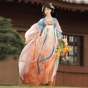 2025 Adult Women's Han Dynasty Ancient Style Tang-Style Bright Silk Embroidered Skirt Daily Spring and Summer New Suit