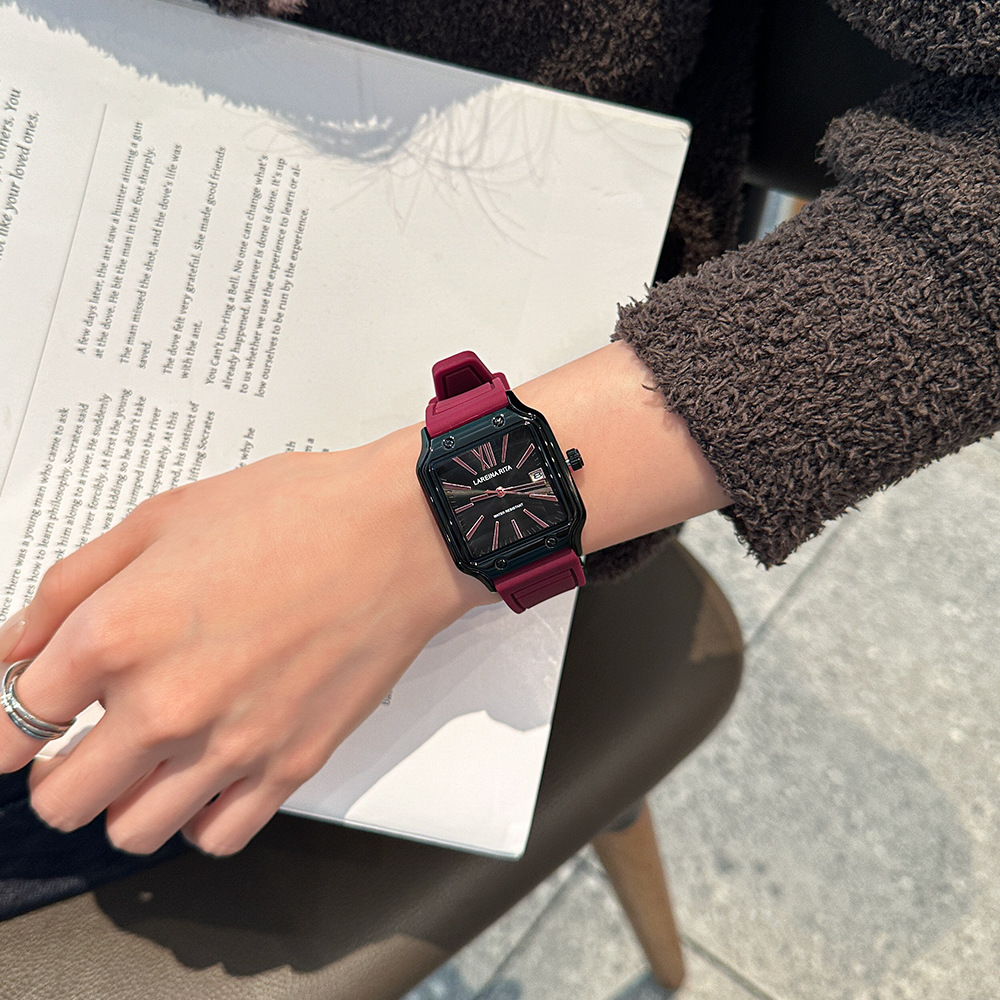 Lareina Rita Rita Rita New Simple Square Watch Fashion Personalized Silicone Watch Couple