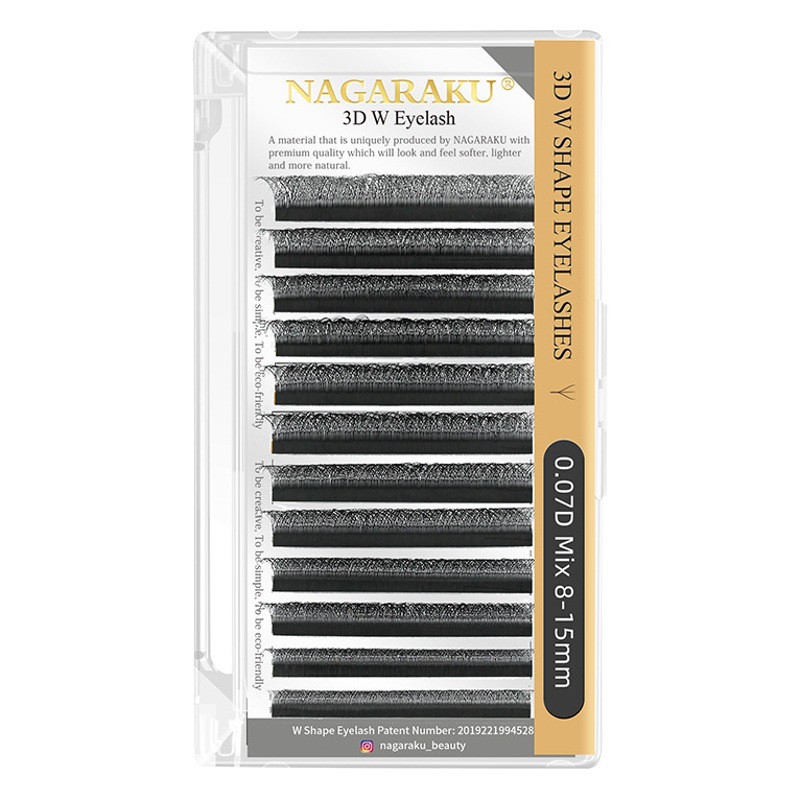 Nagaraku trébol injerto pestañas 0,07 Barbie rizo mezclado suave natural grueso 3D floración pestañas