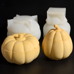 新しいハロウィンカボチャ瓶型カボチャ収納ボックス石膏装飾品ハロウィンキャンドルカップシリコーン型