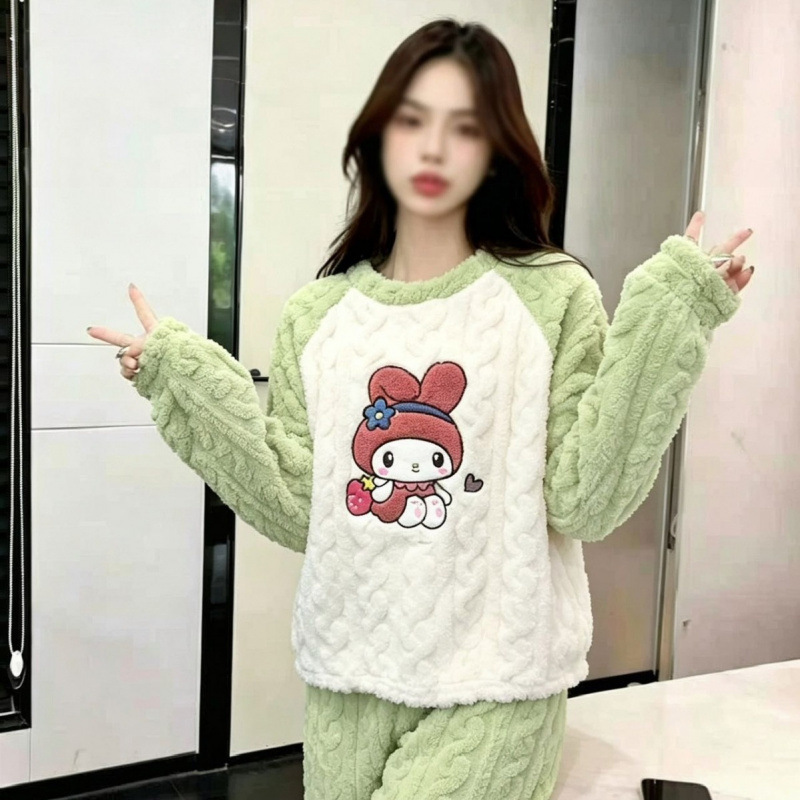 Conjunto de Pijama para Mujer de Terciopelo de Coral, Cálido, Cómodo y Grueso, para Casa y Exterior image 4