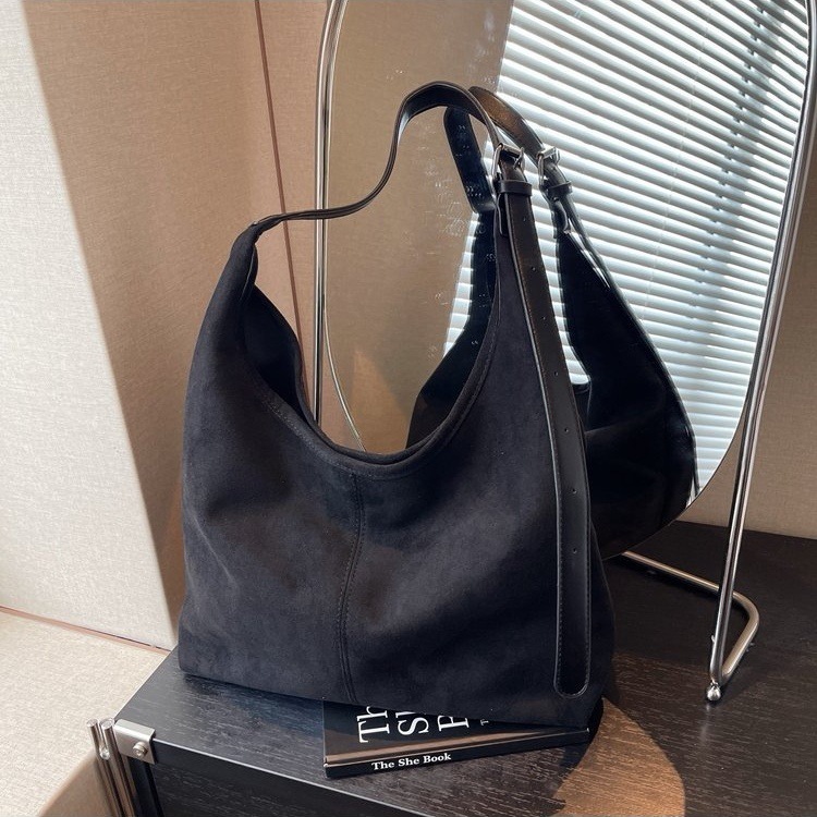 休闲通勤大容量麂皮绒包包女2025新款秋冬季单肩简约斜挎包托特水|undefined