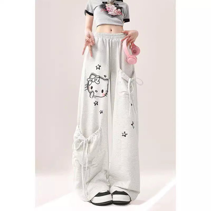 Cute and Sweet Kitty Cat Print Casual Pants for Women, Spring, Summer, Autumn, Pocket Cargo Wide-Leg Pants, Sports Pants, Sweatpants Cute and Sweet Kitty Cat Print Casual Pants for Women, Spring, Summer, Autumn, Pocket Cargo Wide-Leg Pants, Sports Pants, Sweatpants
