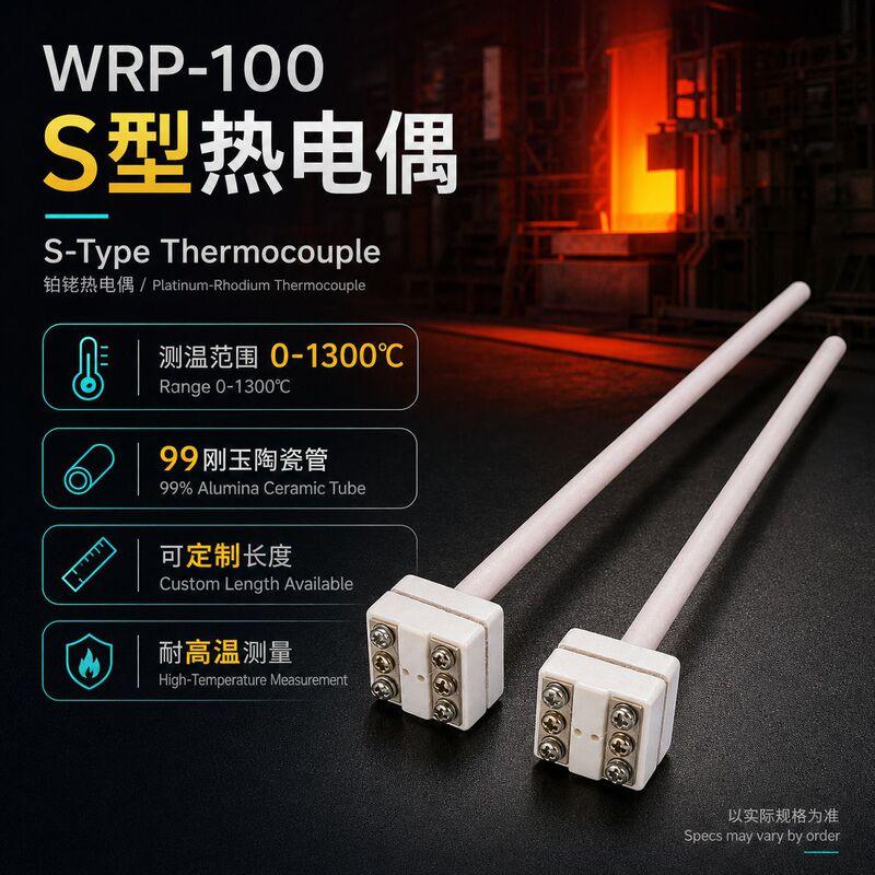 WRP-100 type experimental furnace muffle furnace thermocouple corundum tube small platinum rhodium thermocouple S type thermocouple temperature measuring rod WRP-100 type experimental furnace muffle furnace thermocouple corundum tube small platinum rhodium thermocouple S type thermocouple temperature measuring rod