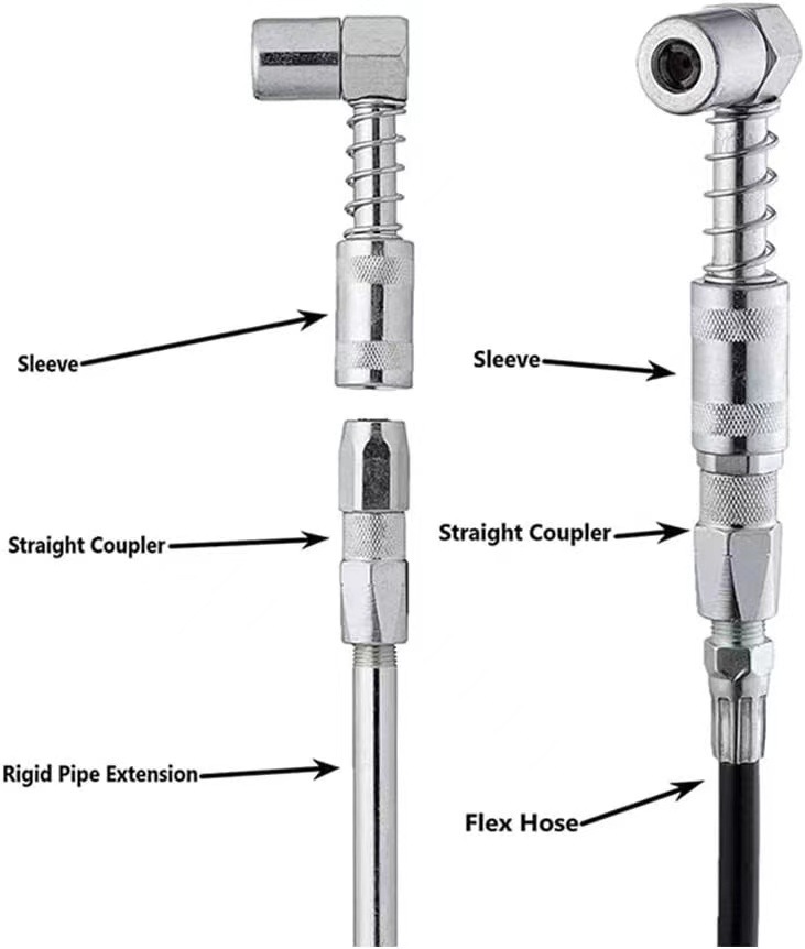 90 degrees oil nozzle grease gun lubrication tool accessories grease gun coupler adapter connector foreign trade lubrication
