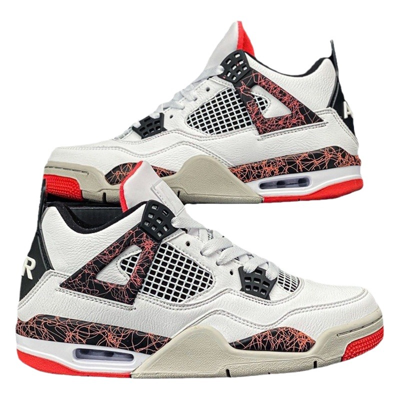 Fábrica de calzado Putian, venta al por mayor de zapatillas deportivas AJ4 originales para hombre y mujer, zapatillas de baloncesto blancas cemento, transpirables y que aumentan la altura
