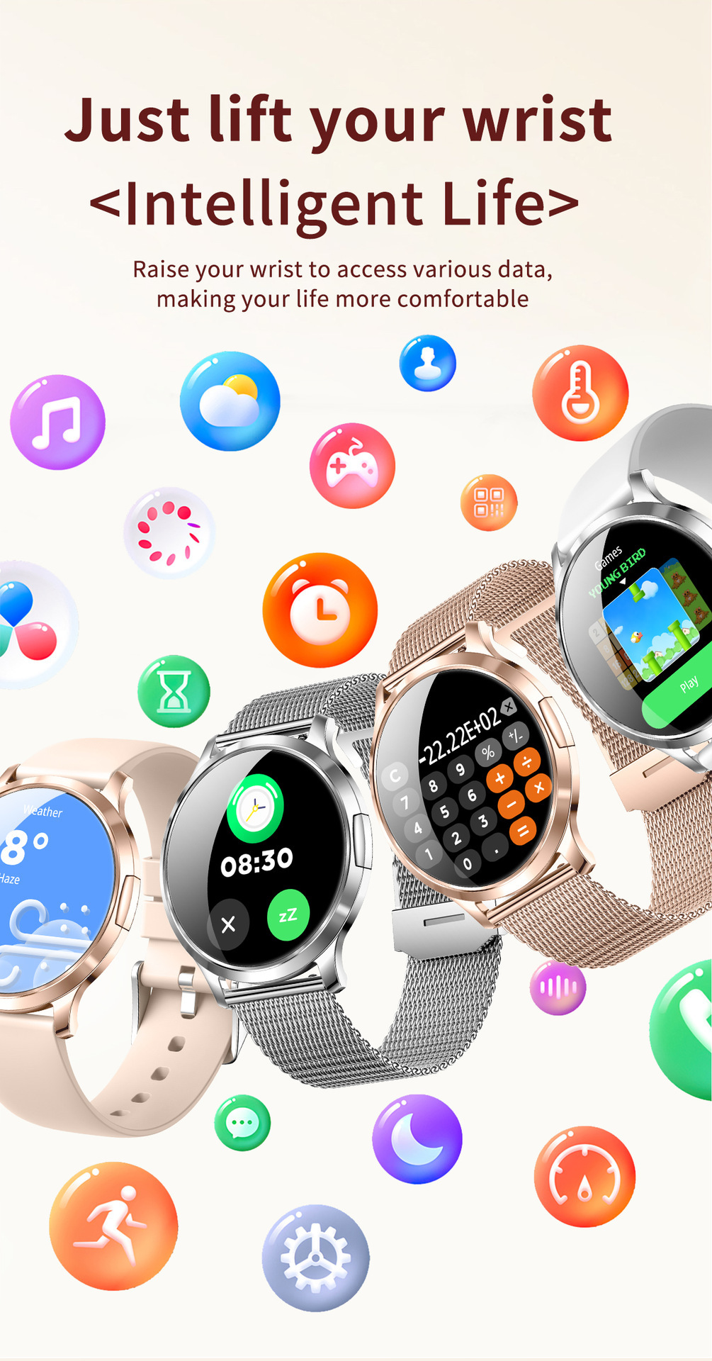 Smartwatch With Calling Function Heart Rate And Blood Pressure_voghion.com