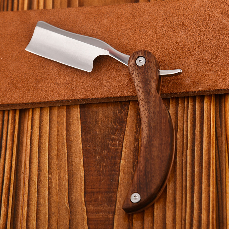 Wooden handle old-fashioned small Shaver razor manual Classic shaving knife fashion knife old-fashioned shaving knife