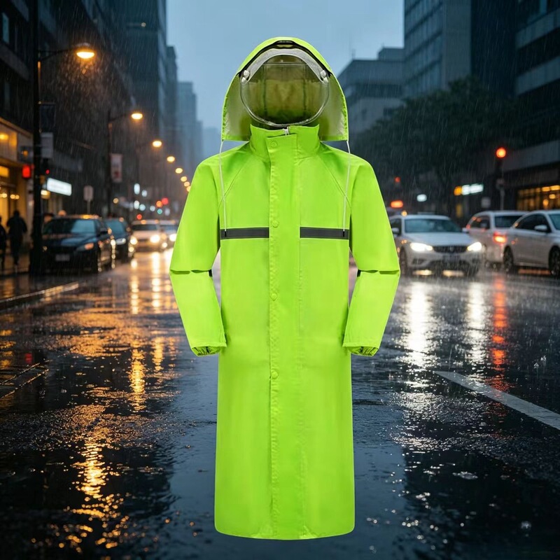 Mid-Length Raincoat, Trench Coat Style, Extended Raincoat for Delivery Riders, Rainproof for Heavy Rain, Suitable for Construction Sites and Commuting Mid-Length Raincoat, Trench Coat Style, Extended Raincoat for Delivery Riders, Rainproof for Heavy Rain, Suitable for Construction Sites and Commuting