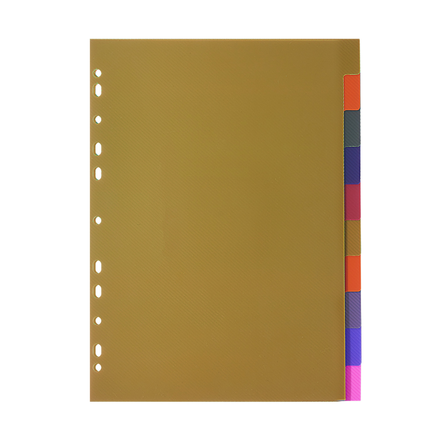 Tranbo/Carpeta de índice de color transfronterizo estándar completo Página de categoría 11 agujeros A4 Papel de partición 5 páginas PP Carpeta de oficina 10