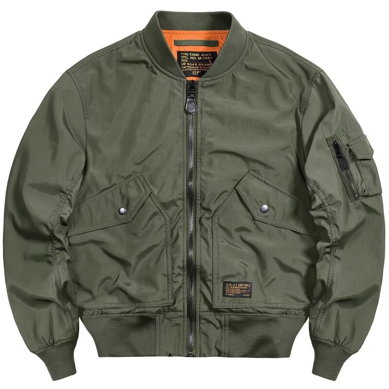 Light Luxury Jacket Men's American Retro Air Force Ma1 Pilot Spring Autumn Winter Military Baseball Cotton Coat Light Luxury Jacket Men's American Retro Air Force Ma1 Pilot Spring Autumn Winter Military Baseball Cotton Coat