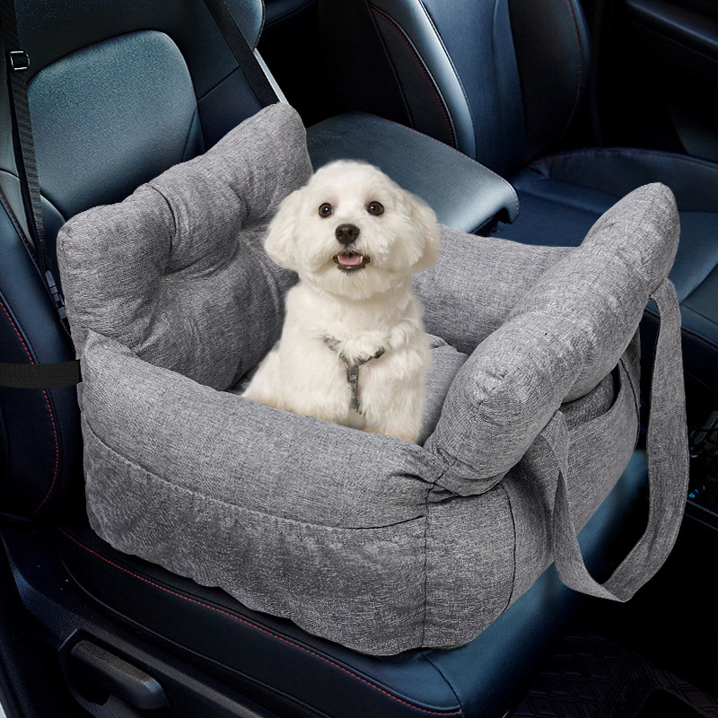 Bolsa de transporte para coche de viaje, caseta para perros, caseta para gatos, chaqueta para nido para mascotas de viaje multifuncional, asiento de seguridad para coche para mascotas extraíble y lavable