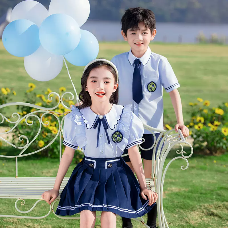 幼儿园园服夏季班服英伦学院风儿童演出服合唱六一小学生校服套装