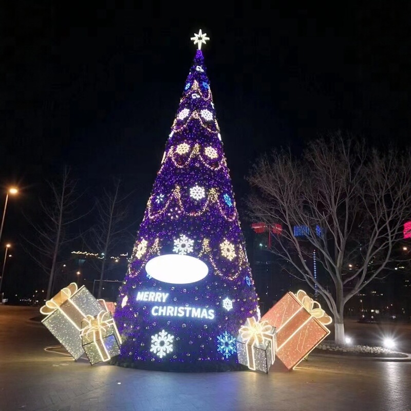 Large Square Illuminated Christmas Decoration Illuminated Letter Square Christmas Tree Led Light Frame Floor Frame Christmas Tree