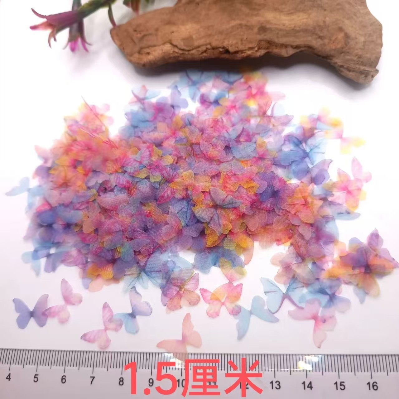 1.5cm Nail Art Butterfly Tulle Butterfly 1.5cm Small Butterfly Nail Art Decorative Butterfly Earring Accessories Small Butterfly