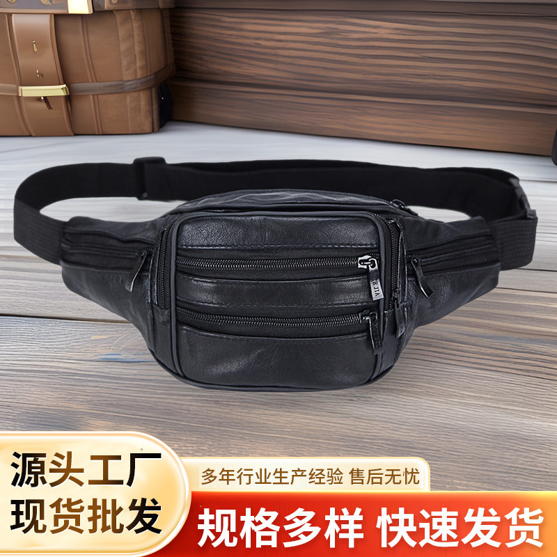 Factory Direct Sales First-Layer Cowhide Mobile Phone Waist Bag Large-Capacity Sports Waist Bag Cross-Body Men's First-Layer Genuine Leather Waist Bag Factory Direct Sales First-Layer Cowhide Mobile Phone Waist Bag Large-Capacity Sports Waist Bag Cross-Body Men's First-Layer Genuine Leather Waist Bag