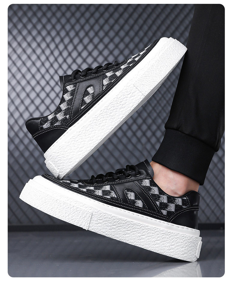Giày thể thao đế dày nam kiểu mới, giày sneaker đơn giản tăng chiều cao, gót 3-5 cm — GX2519 màu trắng, GX2519 màu đen chi tiết 17