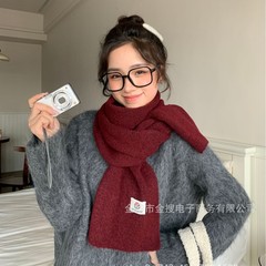 羊毛围巾冬季女生2025新款情侣韩系百搭围脖秋冬高级感氛围白色绒