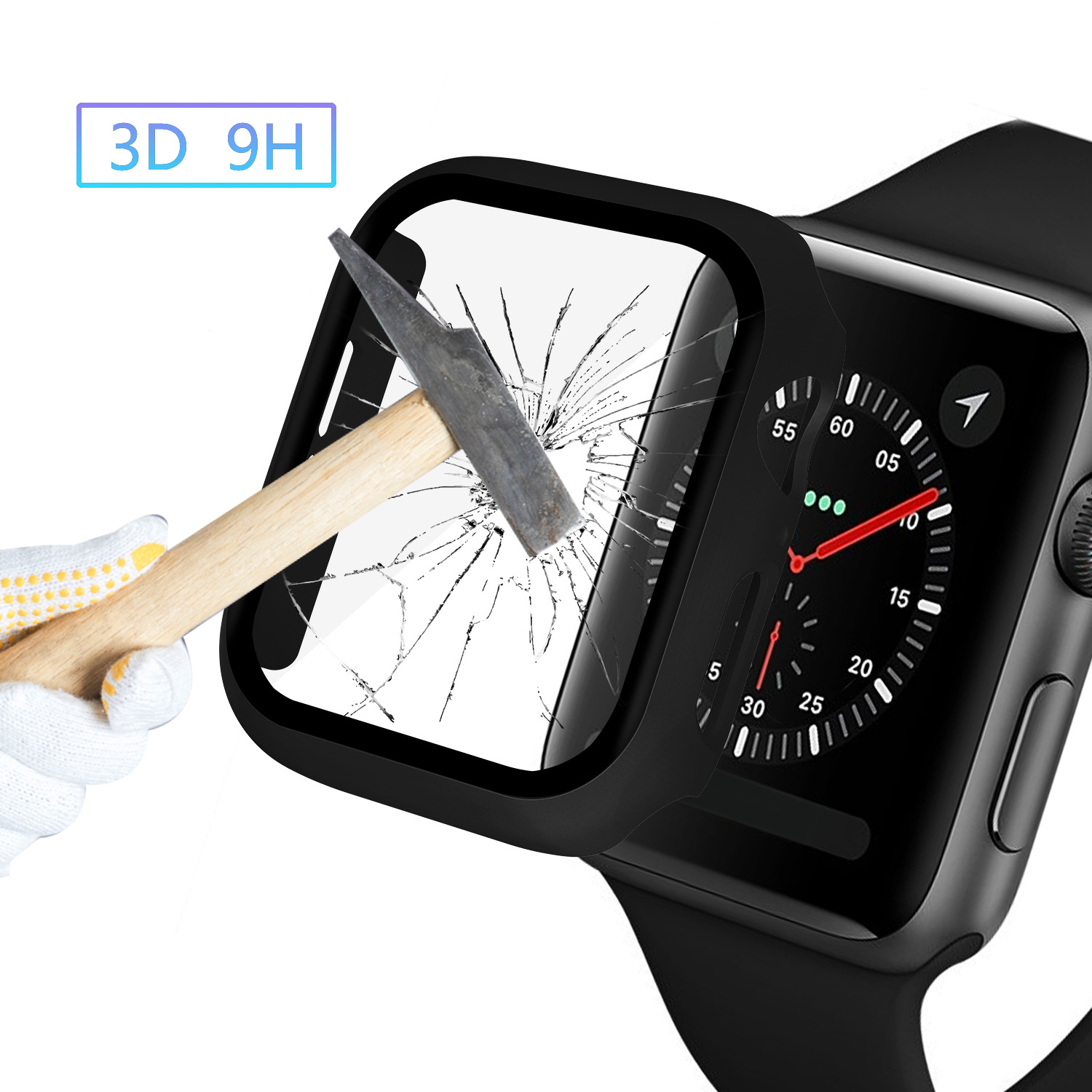 アップルの時計ケースを適用して、2合1転倒防止iwatch9保護ケース強化膜一体腕時計保護カバー