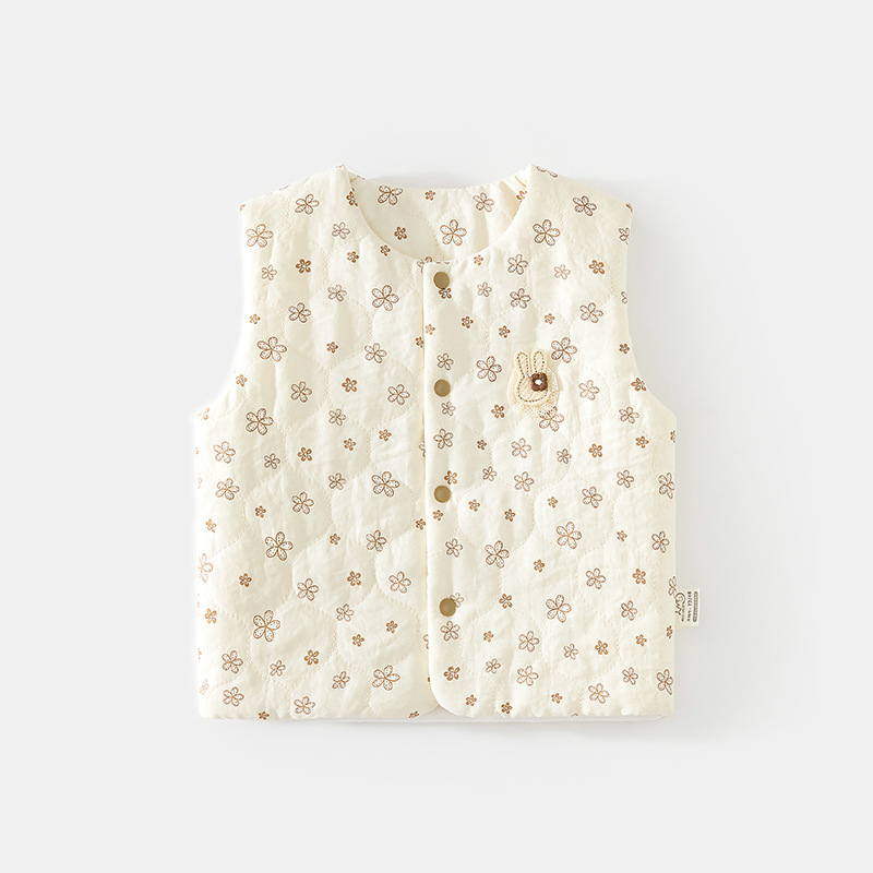 Baby Quilted Vest, Belly Protection Vest, Autumn and Winter Baby 120g Kidsren's Vest, Quilted Cotton Thermal Top