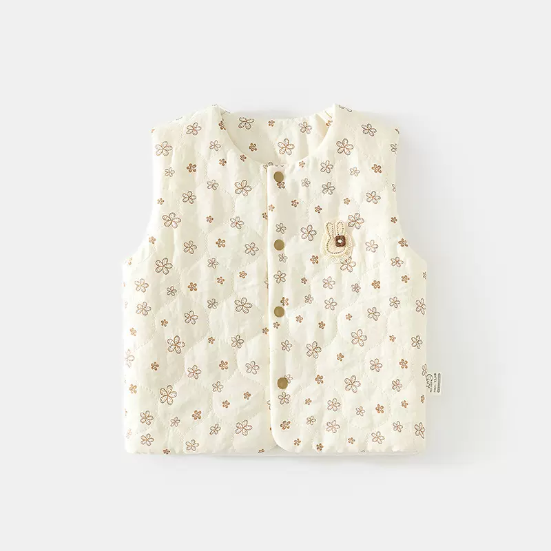 婴儿夹棉马甲护肚背心秋冬季宝宝120克儿童坎肩马夹绗棉保暖上衣