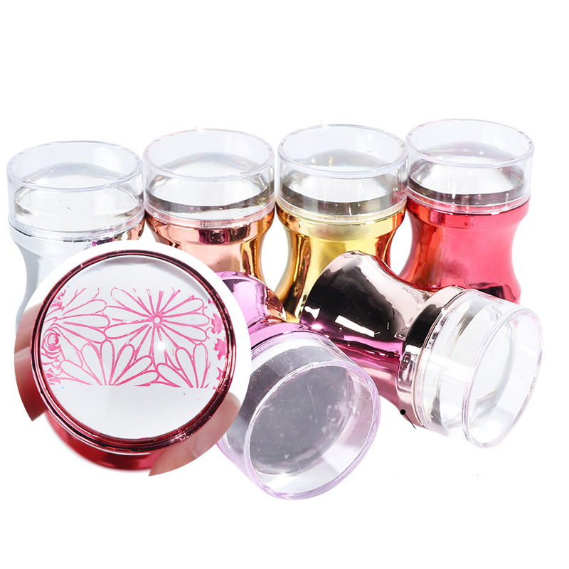 Cross-border source nail art tools large seal silicone transfer metal nail polish template transfer matching tools