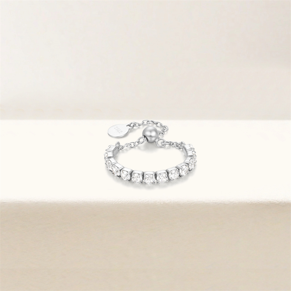 2g Weight Zircon Inlay Material Rings Classification Adjustable Ring Size 1 Piece Quantity Daily Occasion 925 Sterling Silver Material Geometric Pattern All Seasons Season Women's Gender Plating, Inlay Design IG Style Style 925 Sterling Silver Zircon Geometric Rings 925 Sterling Silver Rings 46