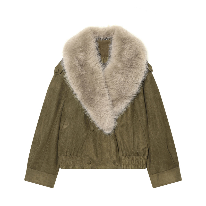 6234QQP Cross-Border European and American Women's Clothing 2026 Autumn/Winter New Faux Fur Suede Texture Jacket for Women