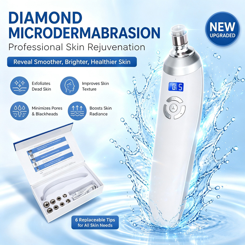 Handheld Diamond Micro-Carving Microdermabrasion Machine USB Rechargeable Microcrystalline Facial Cleansing and Exfoliating Beauty Device Handheld Diamond Micro-Carving Microdermabrasion Machine USB Rechargeable Microcrystalline Facial Cleansing and Exfoliating Beauty Device