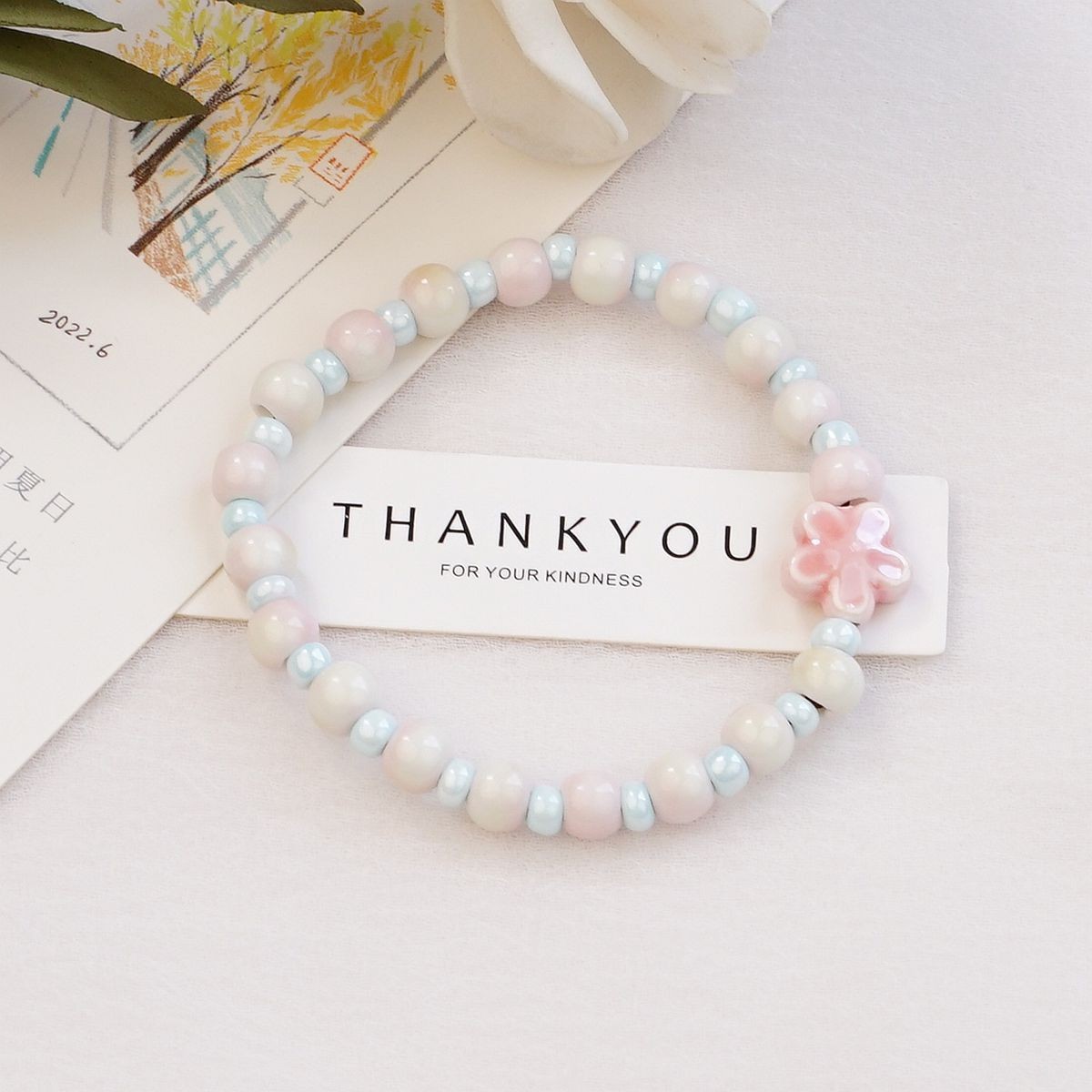 Jingdezhen pulsera de cerámica de verano mujer alta sensación galletas serie de gatos nicho diseño universal pulsera alta sensación