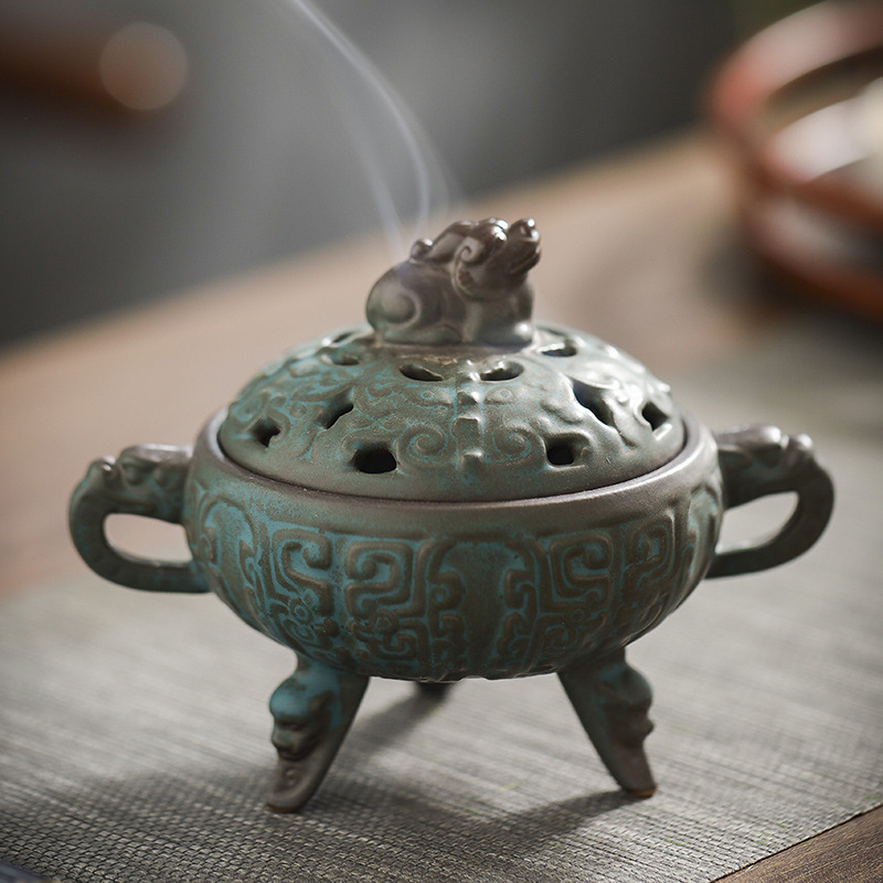 Bronze big antique ceramic Incense burner for home use
