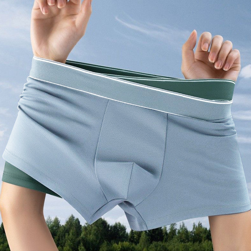 Pantalones interiores de algodón para hombres, pantalones interiores de algodón para hombres, invierno y otoño transpirables, pantalones interiores de cintura media para hombres.
