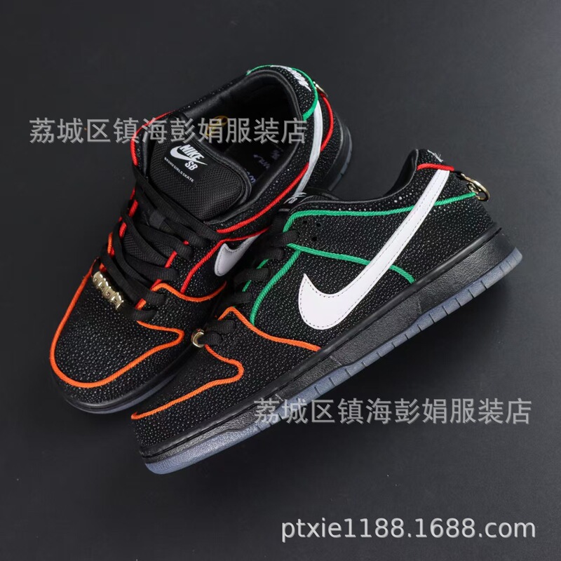 Overseas Cross-Border Size 46 First-Layer Cowhide Leather Sb Low Pro Qs Built-In Air Cushion Sneakers Devil Fish Swallowtail