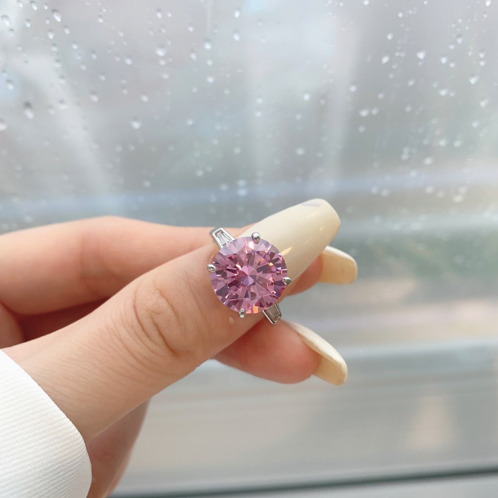 925 Sterling Silver Material 925 Sterling Silver Zircon Geometric Water Droplets Heart Shape Rings