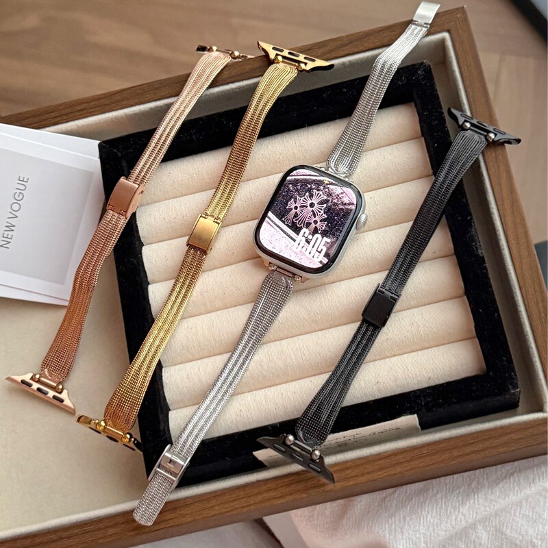 Suitable for Iwatch10 Stainless Steel Strap Applewatch9 Apple Watch S11 Generation Butterfly Net S8Se Niche